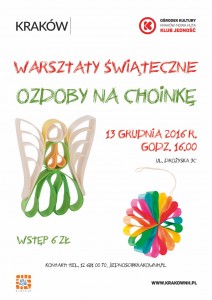 plakat nadesłany przez Organizatora (Ośrodek Kultury Kraków-Nowa Huta)